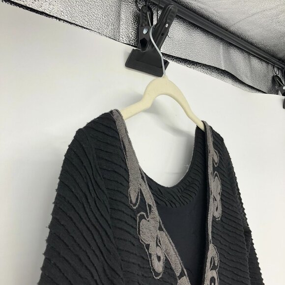 Free people Black textured “Looking for a  Stud” studded 3/4 sleeve mini dress - Picture 10 of 16